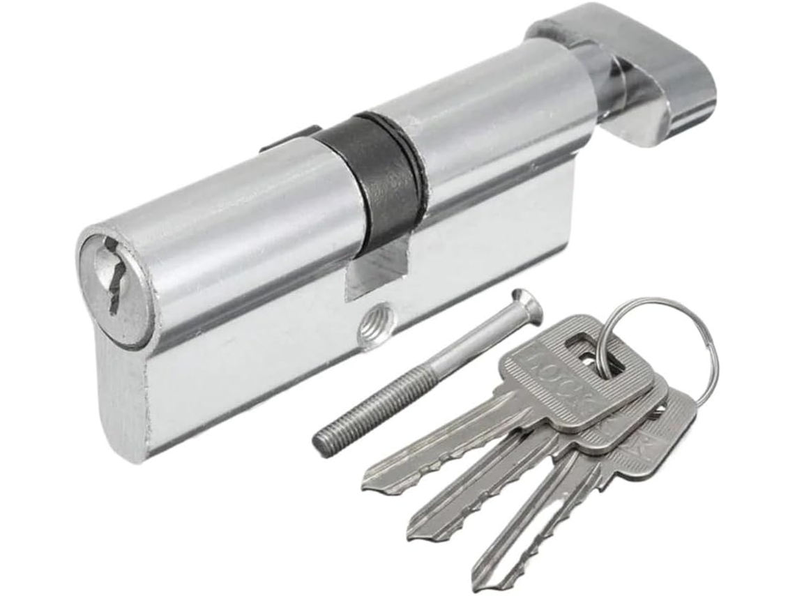 Fechadura de Porta com Cilindro 3 C, Proteção, Chave, Suave