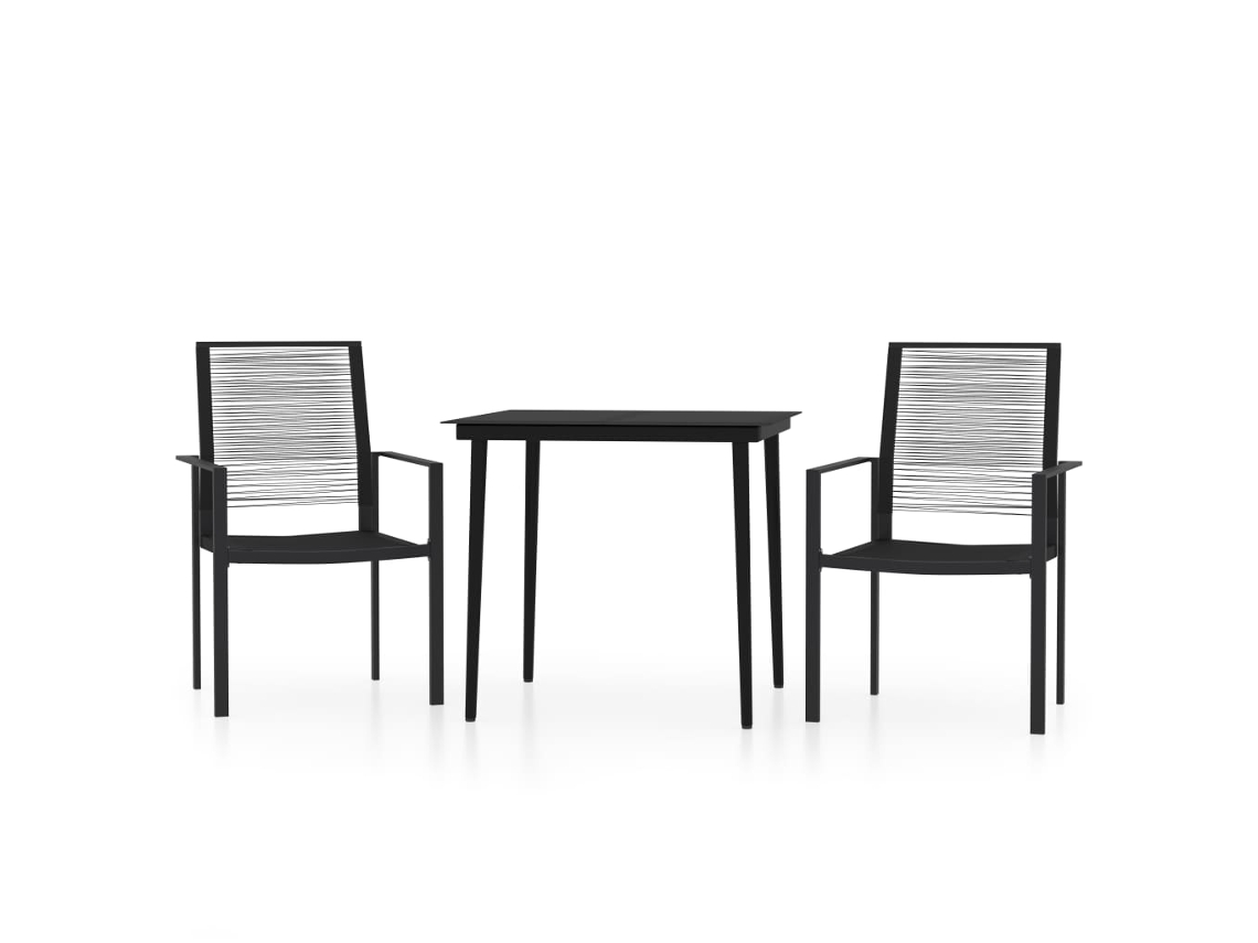 Dining Set, Dining Sets Vidaxl Preto Aço (mesa Com 80 Cm De Comprimento)