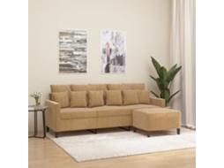 Sofá De 3 Lugares | Sofá Da Sala | Sofá De Relaxamento Com Apoio De Pés 180 Cm Veludo Castanho Wsd858985 Lovely Home