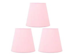 Conjunto de 3 Abajur de Tecido Moderno E14 com Capa Anti poeira Suave para Quarto Rosa S/MARCA