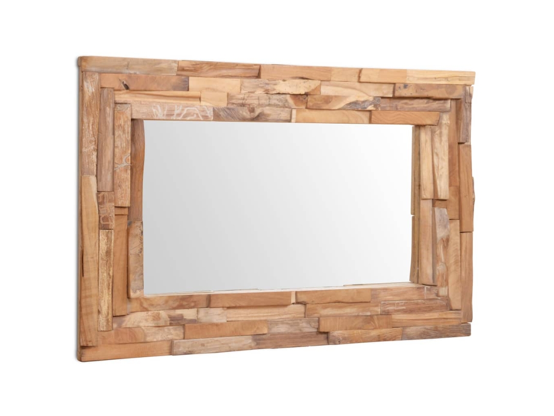 Espelho VIDAXL Brown Teak (90x60 cm)