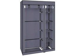 Armário Roupa Portas Home NYANA ABS Tecido Cinzento (170x105x43)