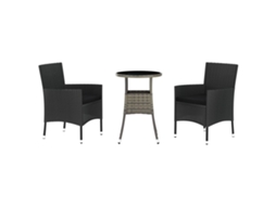 Garden Bistro Set, Garden Bistro Sets Vidaxl Preto Rattan / Vime (n/a)
