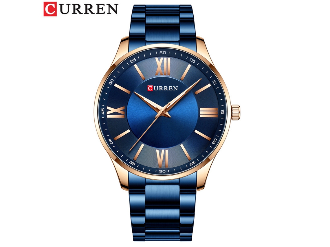 Relógio de Quartzo À Prova D'água , Estilo Fino, Pulseira de Aço Inoxidável, Relógio Masculino de Negócios e Moda. MDUG (azul)