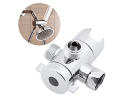 Adaptador De Chuveiro Em Metal Cromado, Válvula Desviadora, Compatível Com Sistemas Hidráulicos Domésticos