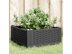Vidaxl Vaso/floreira De Jardim C/ Estacas 42,5x42,5x28,5 Cm Pp Preto