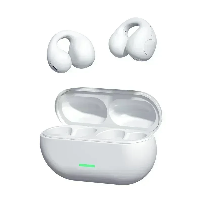 Fones De Ouvido Bluetooth Tws (brancos) De 5,3" Com Tecnologia Air Conductor E Design De Clipe.