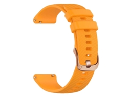 Bracelete Para Garmin Vivoactive 5 / Venu / Forerunner 165 (20mm) - Silicone Esportivo - Fivela Dourada Rosa Laranja