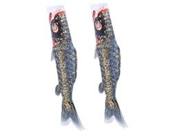 Conjunto De 2 Birutas Decorativas Com Bandeiras De Carpa Dourada Japonesa Para Jardim. Gokoco
