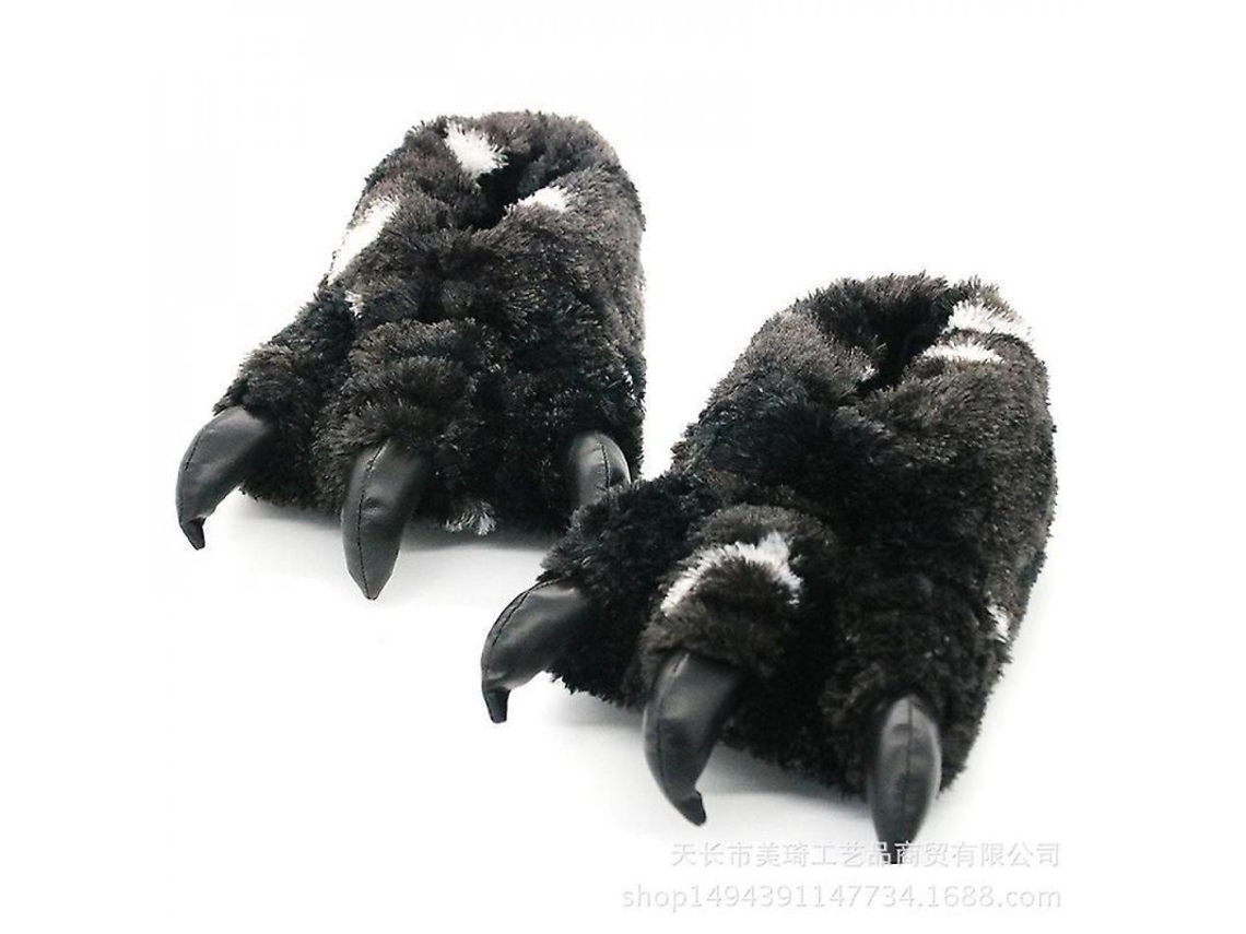 2026 pantuflas Unisex de Garra de Oso Con Suela Antideslizante Plush Calientitas para Hogar Tallas 26 30cm Negro