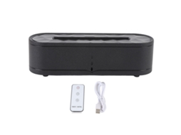Difusor de Chama com Controle Remoto Silencioso Usb com Umidificador e Óleos Essenciais Preto