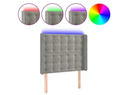 Cabeceira de Cama com Luzes Led Veludo Cinza claro MAISON EXCLUSIVE (103x16x118 cm)