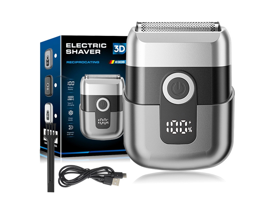 Compatível Barbeador Elétrico Recíproco Mini, Motor De 8000 Rpm, Tela Digital, Carregamento Usb-c (power Bank/pc/carro), Ideal Para Viagens