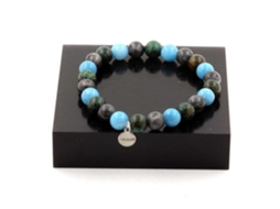Pulseira De Contas De Calcedônia Azul, Labradorita E Turquesa Africana De 8 Mm Nostalgia88