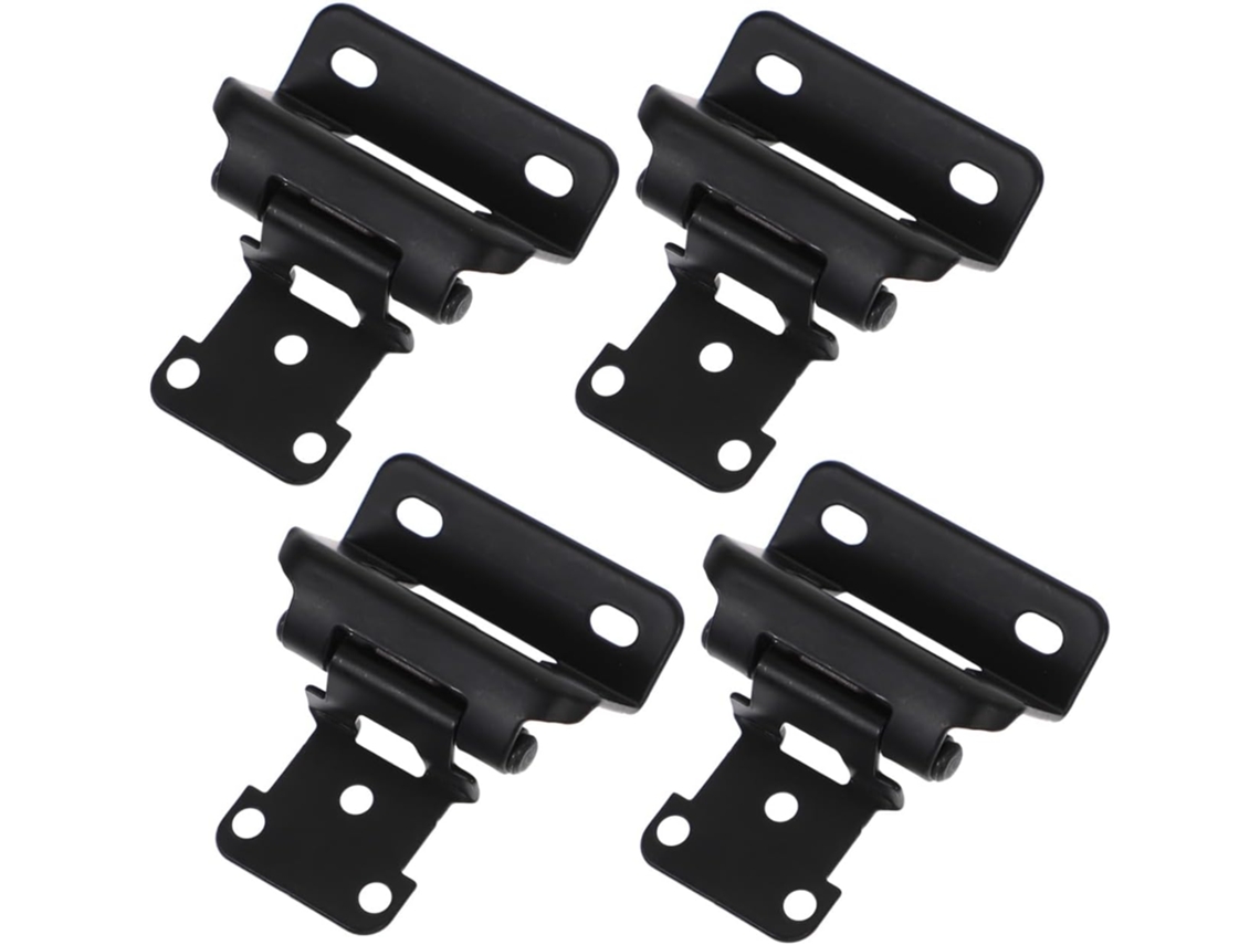 Conjunto De 4 Dobradiças Pretas Ferro Para Portas Armários Cozinha