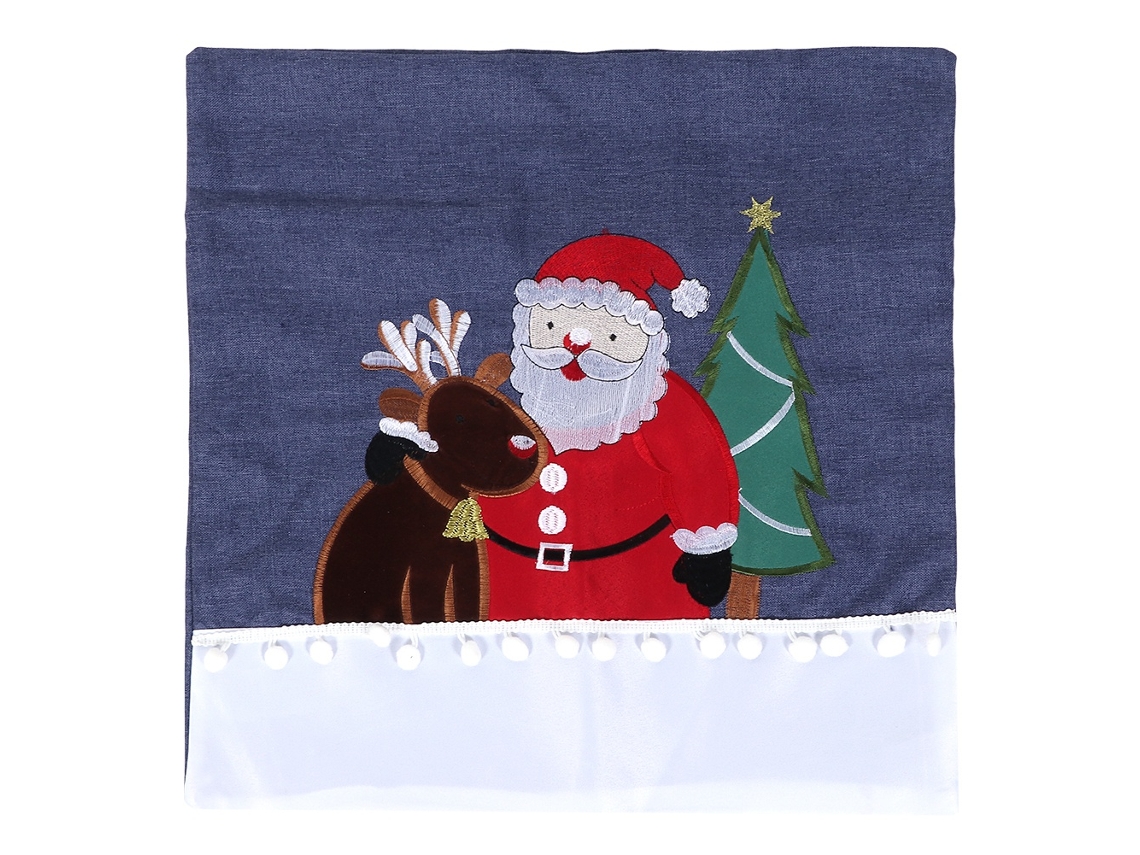 Fronha De Almofada Natal Laxiscreed Com Design De Papai Noel E Aurora Boreal, Sem Almofada Interior