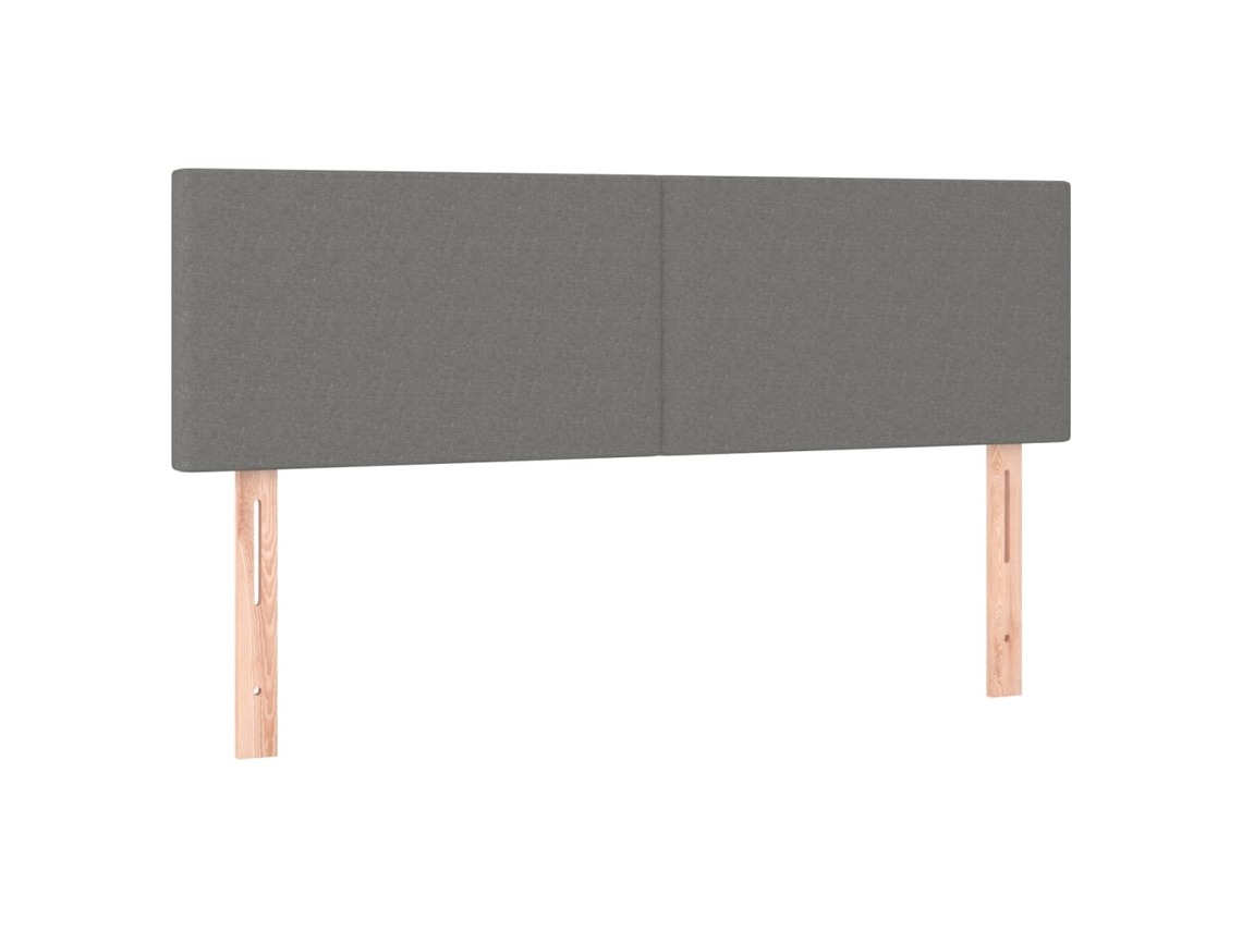 Cabeceira de cama 2 peças em tecido 72x5x78/88 cm Cinzento Dark MAISON EXCLUSIVE