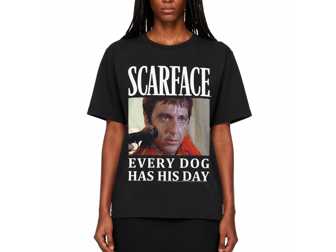 Rockinstone Scarface Movie Doge Black Adult T-shirt Size:l
