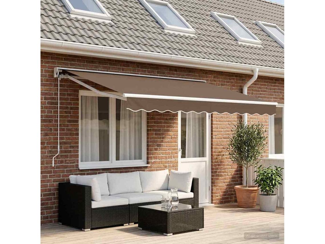 Vidaxl Toldo Retrátil Elétrico Cinzento-acastanhado 4 × 3 M