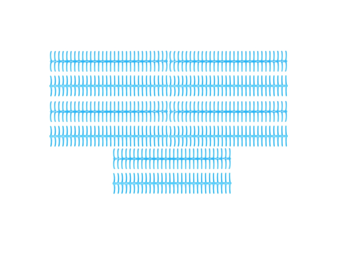 10pcs Espinhas de Encadernação Plástica 19mm 30 Anéis Compatível com Papel A4 B5 A5 Capacidade 150 Folhas Azul