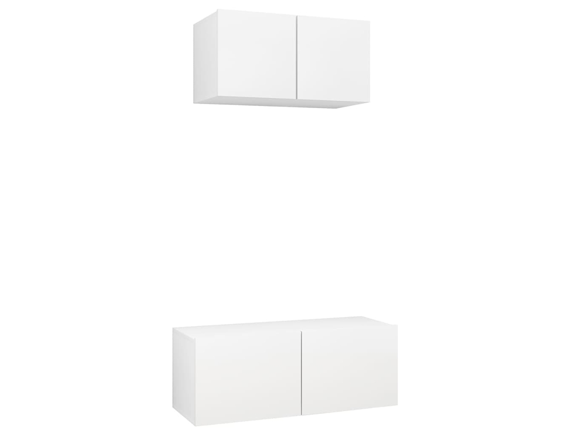 Conjunto 2 de móveis de TV derivados de VIDAXL madeira branco