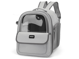 Mochila com Janela Transparente para Gatos PANOONA na Cor Cinza