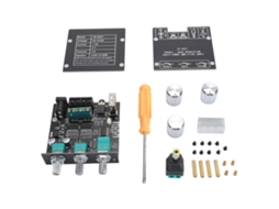 Placa de Amplificador de Potência Bluetooth, Canal Duplo Nível Hifi com Ajuste de Graves e Agudos EOOCOO