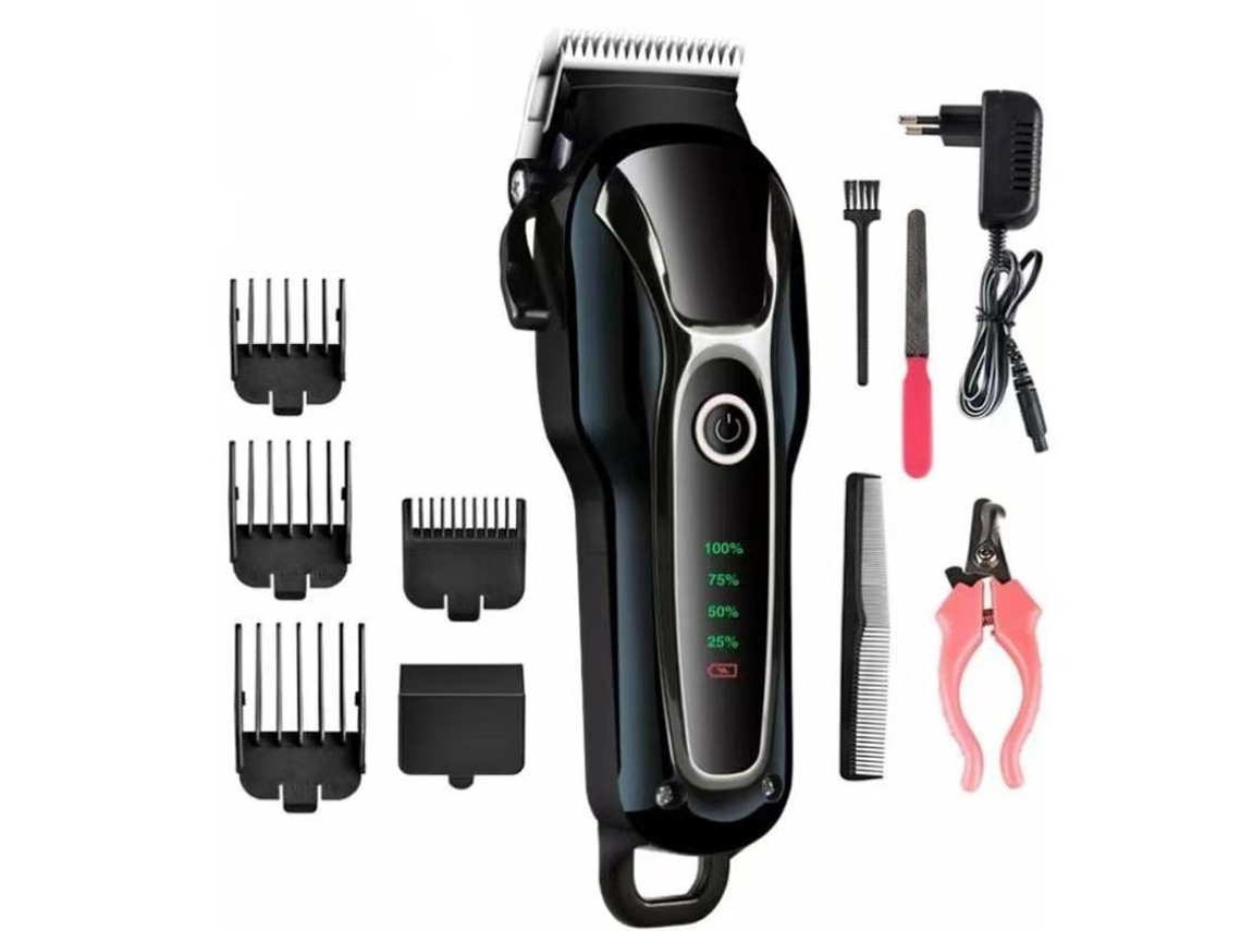 Kit Profissional Sem Fio Para Tosa De Animais De Estimação Com Lâminas De Segurança Empilháveis E Visor Lcd Silencioso.
