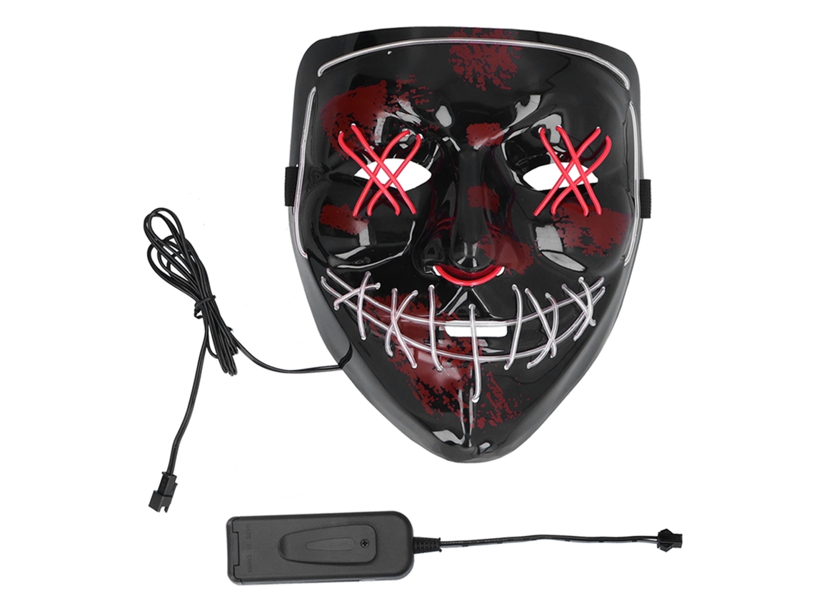 Primerox máscara Luminosa de Halloween 2 Cores 3 Modos Purge Assustadora para Adultos