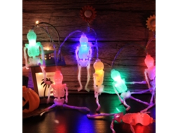 Luzes de Corda Impermeáveis Ao Ar Livre para Natal e Halloween-2.5M 20 Luzes Corda de Luz de Estrutura de Caveira Cor AURUM