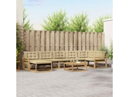Vidaxl Conjunto De Sofás Para Exterior 8 Unid. Branco E Bege