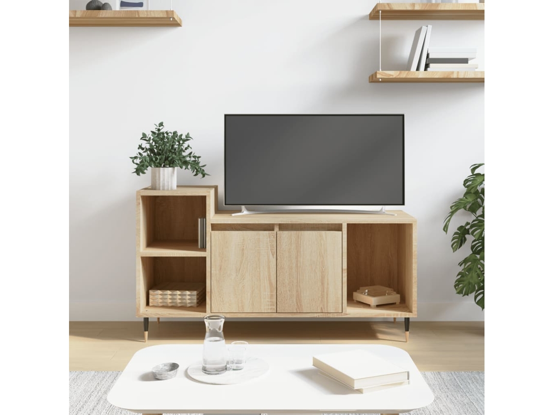 Móvel P/ Tv | Gabinete De Tv | Armário De Tv 100x35x55 Cm Derivados De Madeira Carvalho Sonoma