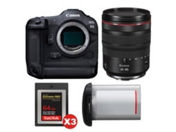 Eos R3 + Rf 24 105mm F/4 L Is Usm + 3 Sandisk 64gb Extreme Pro Cfexpress Type B + Canon Lp e19 + Ebook “20 Dicas para Fotos Que Impressionam” CANON