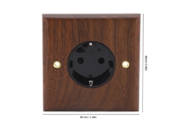 Laxiscreed Tomada De Parede Vintage Em Noz Preto Com Energia E Iluminação 16a