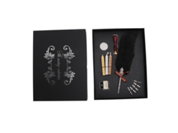 Pluma De Pluma Retro Set Caja Regalo Estuche Escolar Para Regalo Namorado Professor Colega Preto