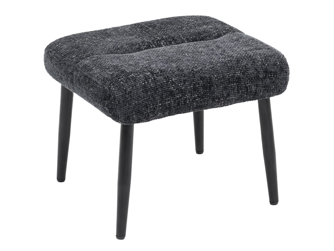 Puf Otomano Com Almofada Macia No Assento, Pés De Aço, Apoio Para Os Pés Com Tecido Chenille, 45 X 41 X 38 Cm, Cinza Escuro