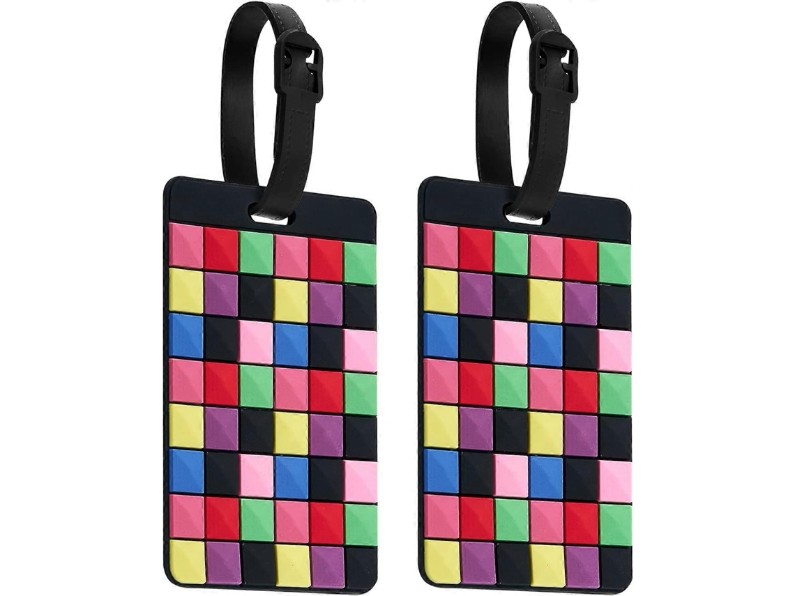 Conjunto de 4 Etiquetas BRILVIBERA em silicone com estampa geométrica