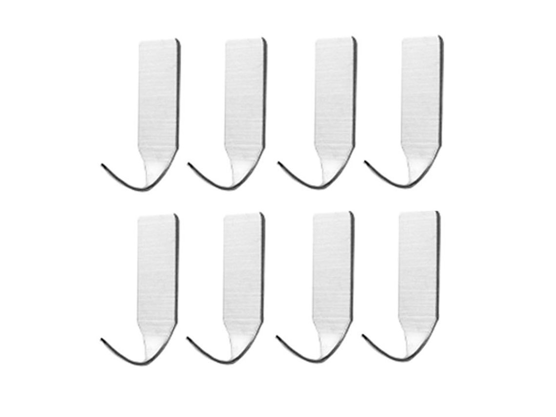 8pcs Ganchos De Pared De Acero Inoxidable 304 Adhesivos Potentes Para Baño Cocina Dormitorio 4x2.5x0.3cm