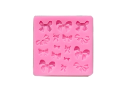Molde de silicone para decoração de unhas DIY com laço, pingente rosa e molde para chocolate.