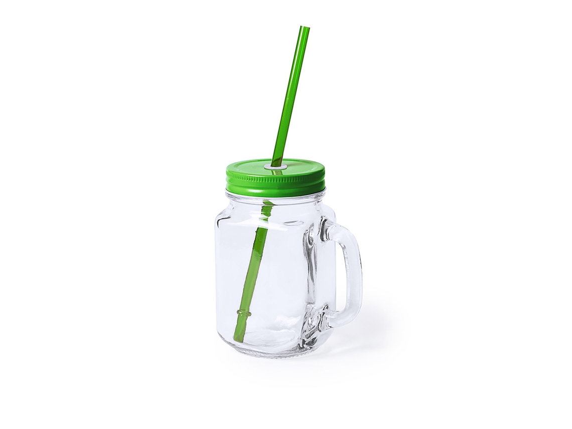 Pote de Vidro com Canudo de 500 Ml DAM