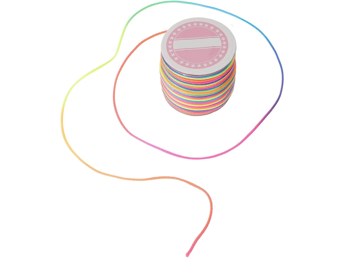 Cordão De Contas Multicoloridas De 45m E 2mm, Flexível E Durável.