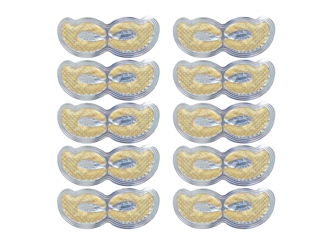 Conjunto De Máscara De Cristal De Colágeno Dourado, Antienvelhecimento, Hidrata A Pele, Restaura A Elasticidade, 20 Pares