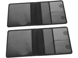 Porta-cartões De Carro Em Pu Preto, Conjunto De 2 Peças, Protege Documentos De Seguro E