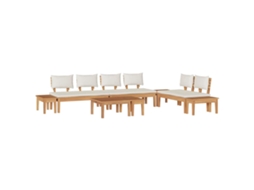 Conjunto 5 Sofá De Jardim Vidaxl Castanho Madeira De Teca Maciça (60 X 60 X 30 Cm)