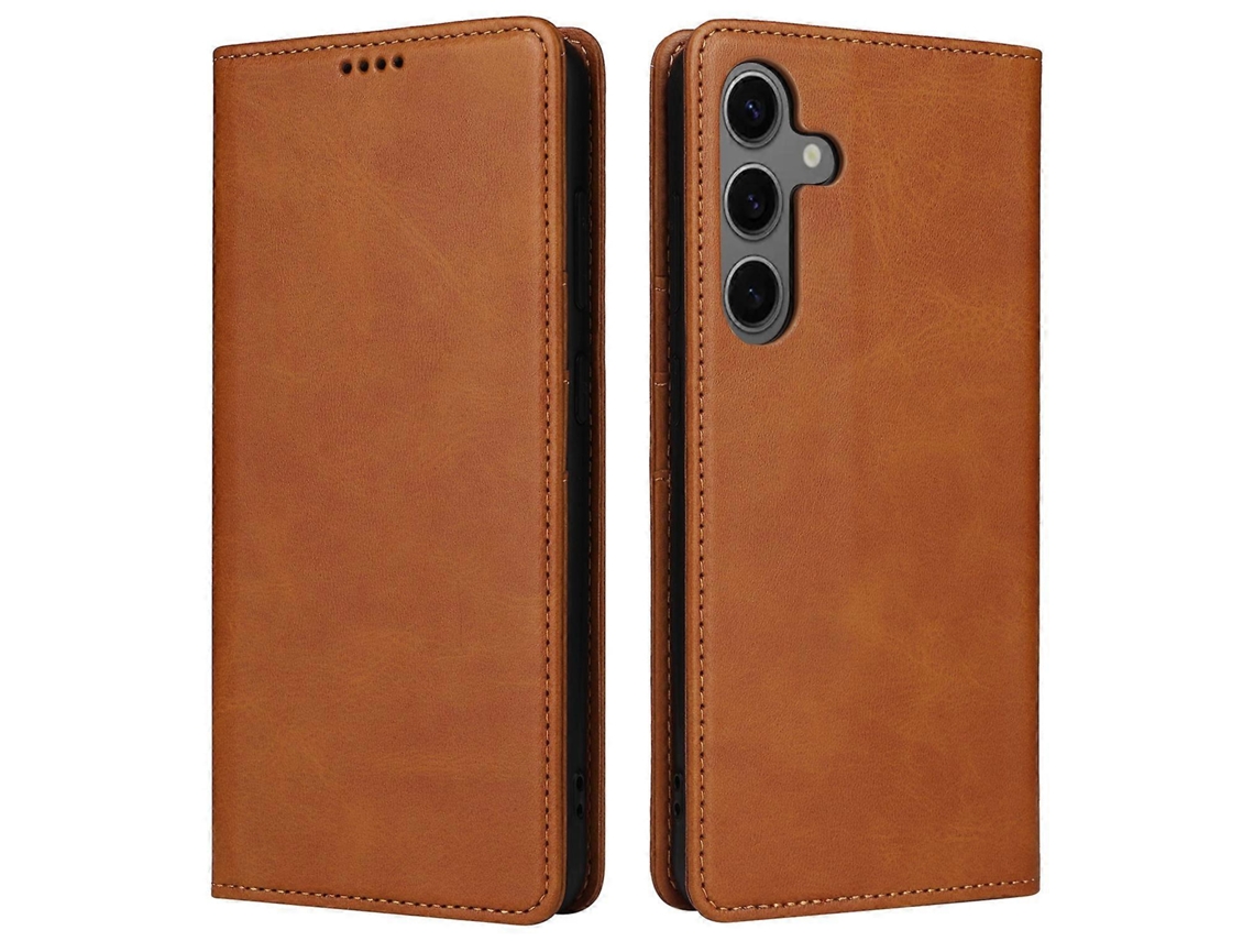 Capa De Couro Com Bloqueio Rfid E Fecho Magnético Para Samsung Galaxy S24