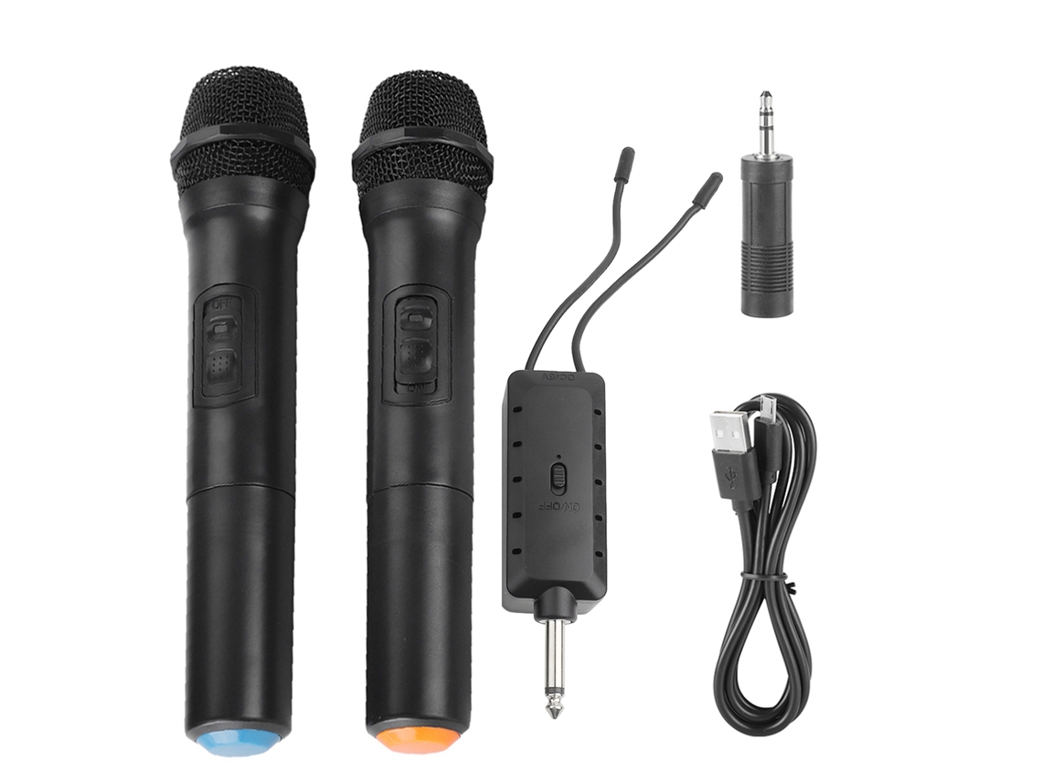 Microfone Sem Fio Vhf Universal De Mão Com Receptor/antena Para Karaokê/reuniões Empresariais