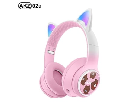 Auriculares Bluetooth 5.3 Supra-auriculares - Compatíveis Com Função De Chamada - Akz02d Rosa Winlauyet