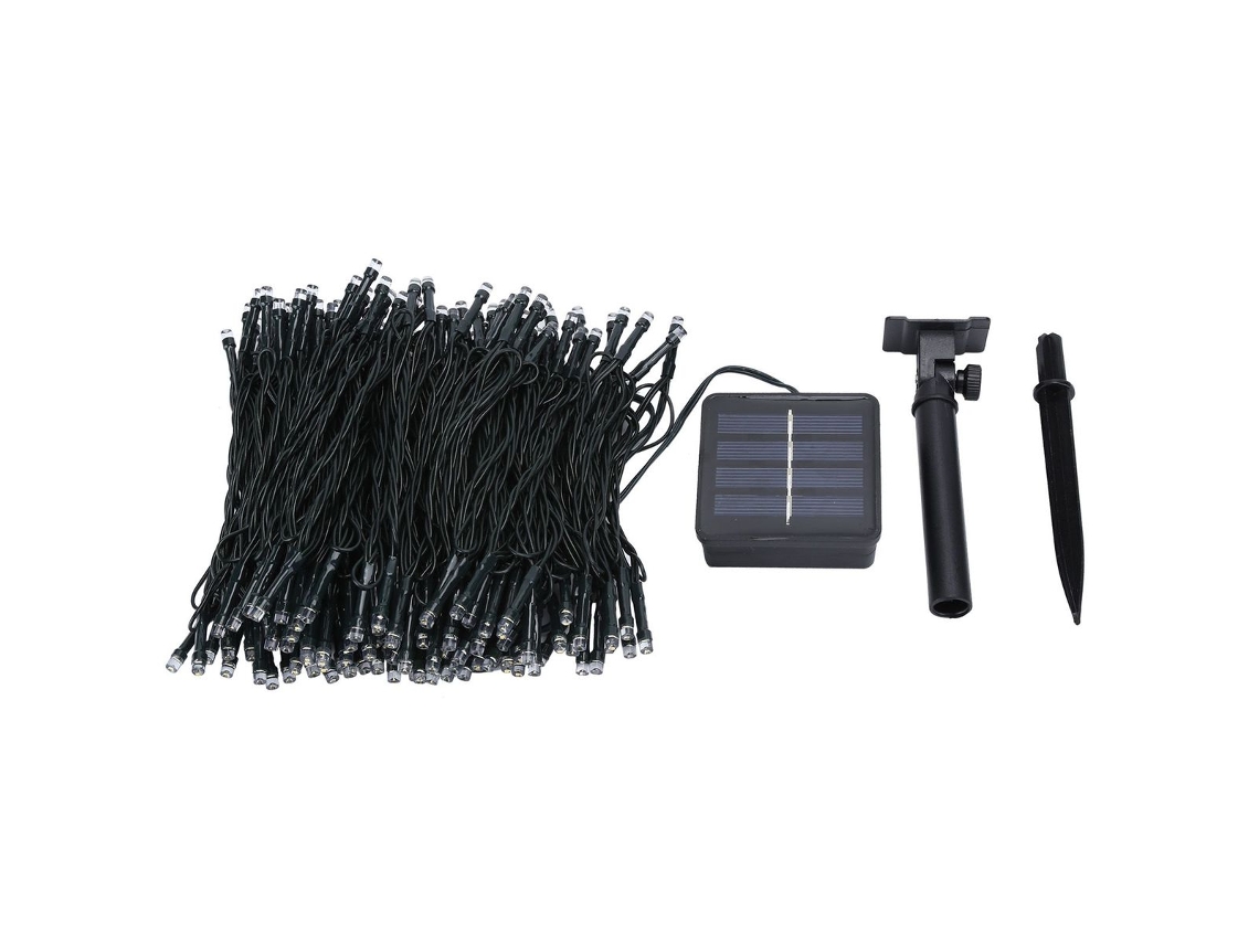 Cordão de luzes solares 200 LEDs 22m IP65 à prova d'água para áreas externas AQUAFORGE