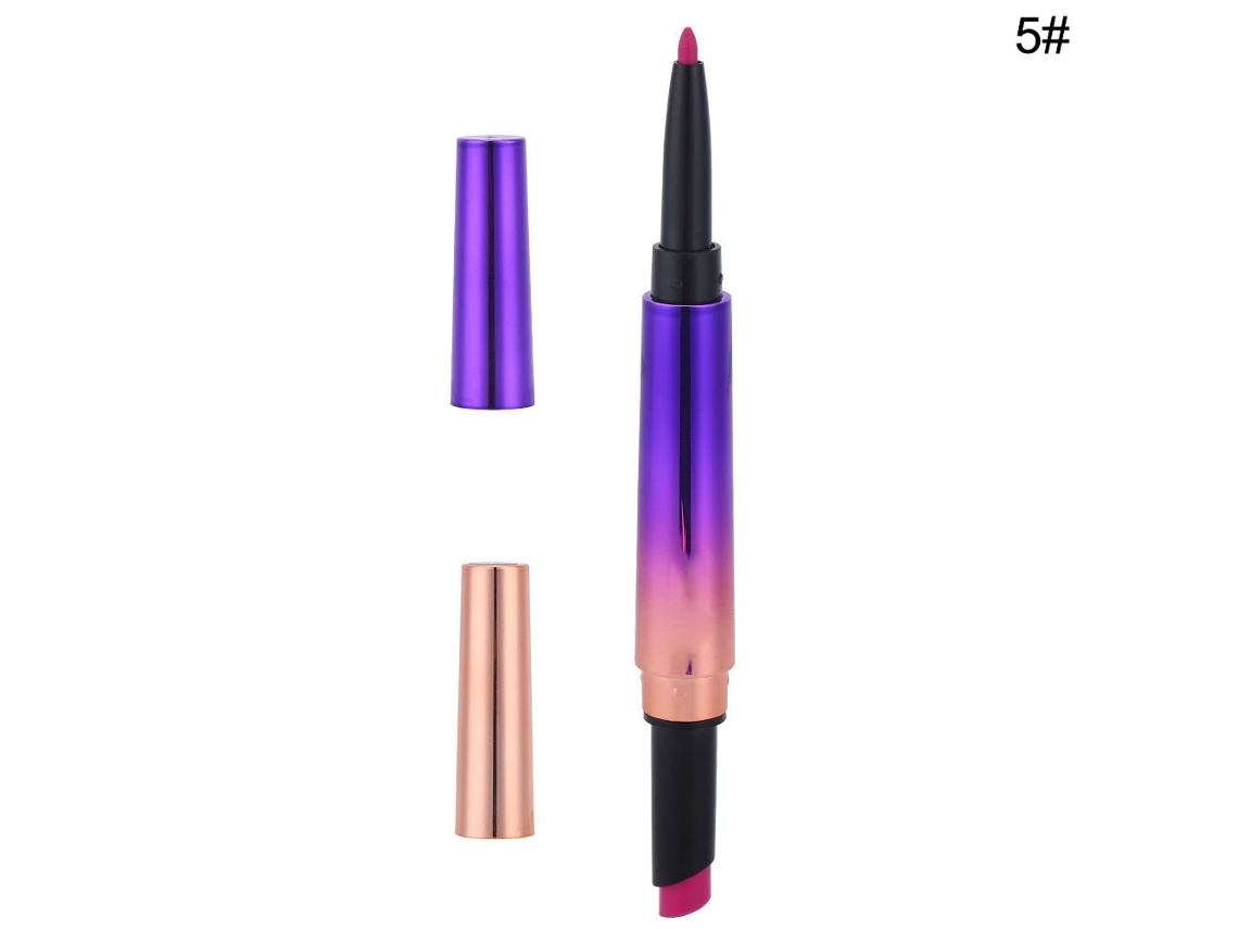 Bálsamo labial 2 em 1 de 3,5 ml com ponta dupla, batom semimate de longa duração, cosmético 04