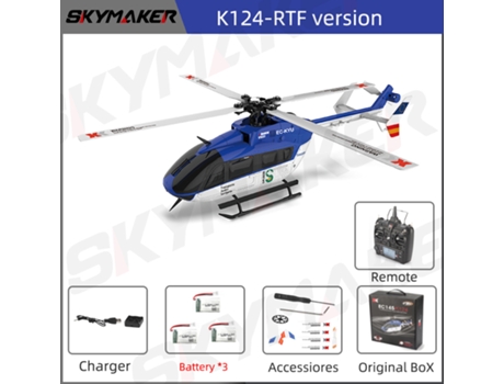 Helicóptero Rc K123/k124 2.4g 6ch, Motor Brushless, Modos 3d/6g, Bnf/rtf, Presente Infantil. Aeuzwr